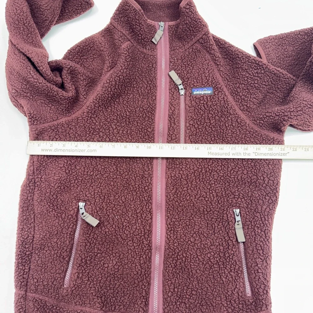 PATAGONIA Retro Pile Brown FLEECE Three Pockets Full Zip Jacket Mens Medium - Picture 7 of 8